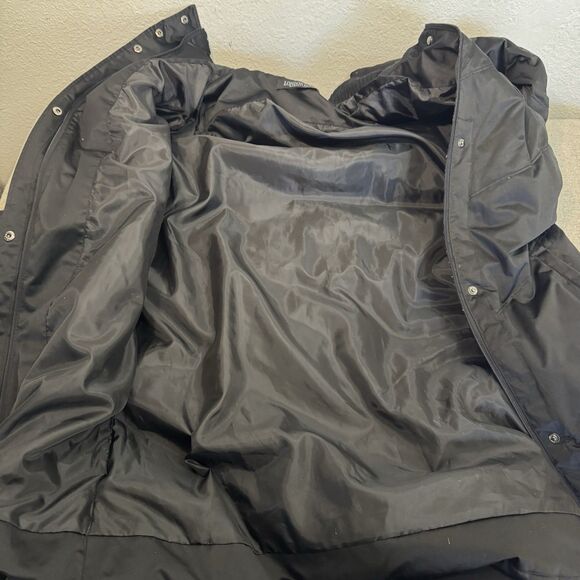 London Fog Parka Long Coat Knit Sweater Collar Black Down Filled Puffer Size L - Picture 11 of 11